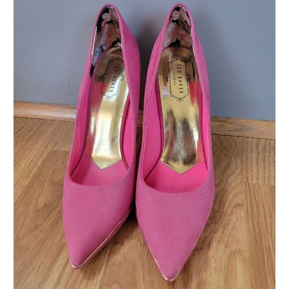 Ted Baker Lziblf Pointed-Toe Pump Fuchsia Suede Fabric 9.5 - Picture 2 of 8